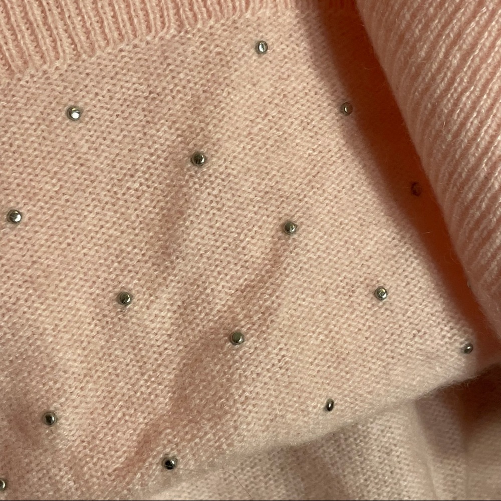 Saks Fifth Avenue 100% Cashmere Pearl Baby Pink Lightweight Sweater Size S - Picture 9 of 14
